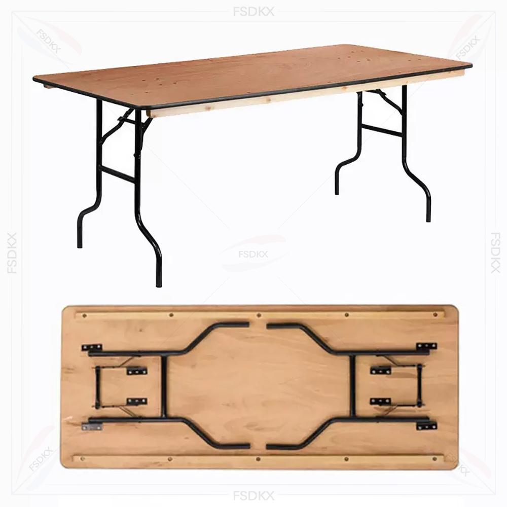 Outdoor Furniture Rental For Party - 내구성 있는 직사각형 접이식 원목 식탁