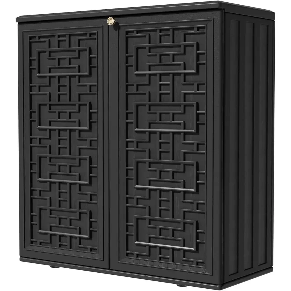 Outdoor Furniture With Storage - 비바람에 견디는 레진 야외 보관 캐비닛,