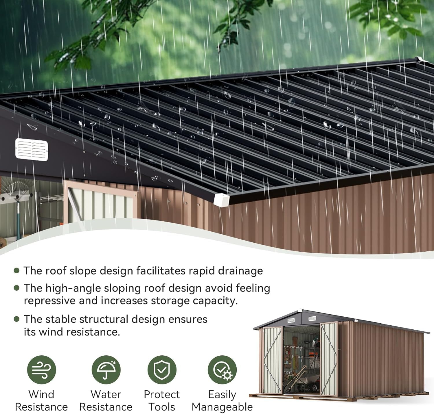 Outdoor Furniture With Storage - 12 x 10피트 야외용 창고형 보관소,