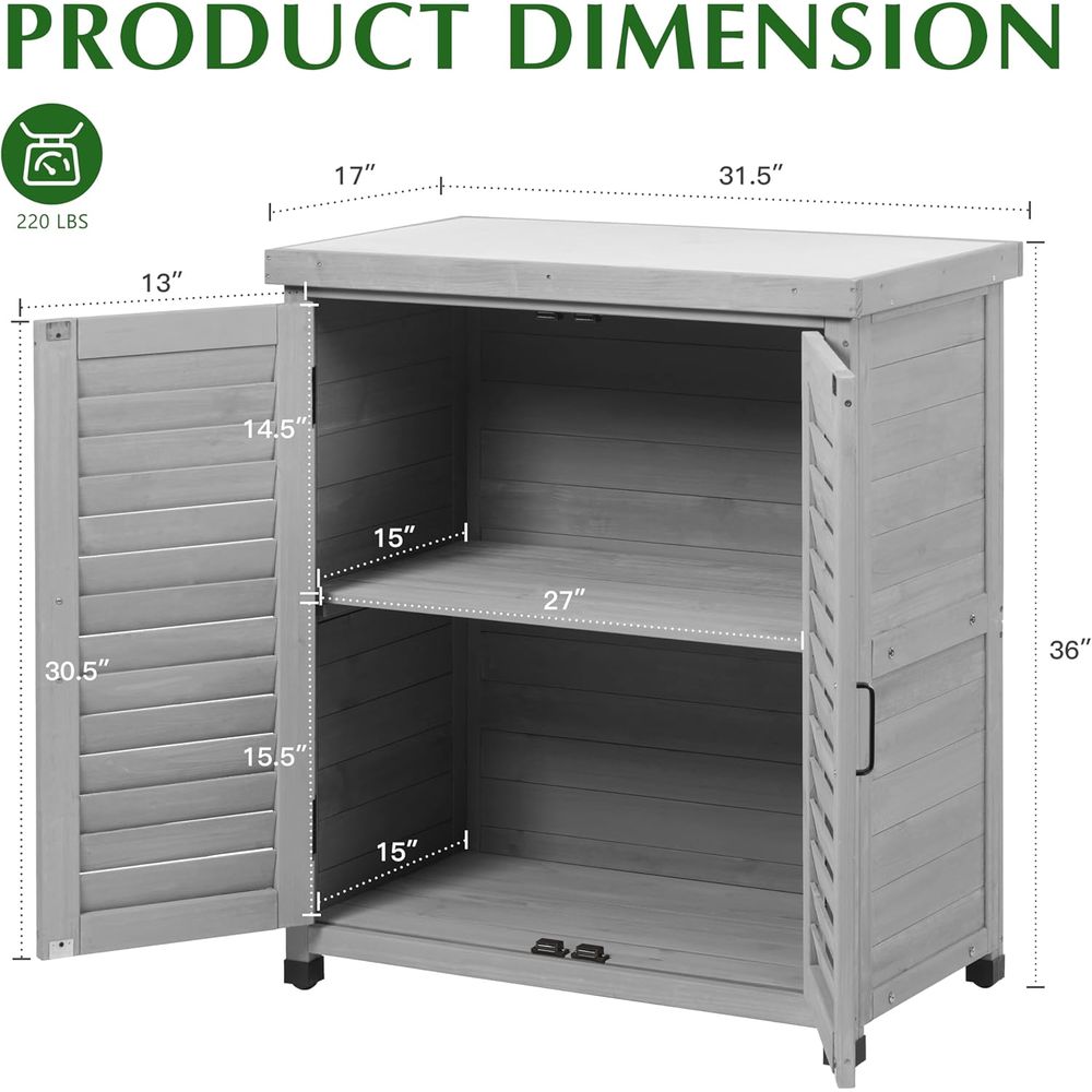 야외용 수납장 & 화분대 테이블, 금속 상판, 목재 파 - Outdoor Furniture With Storage 리뷰 및 가격