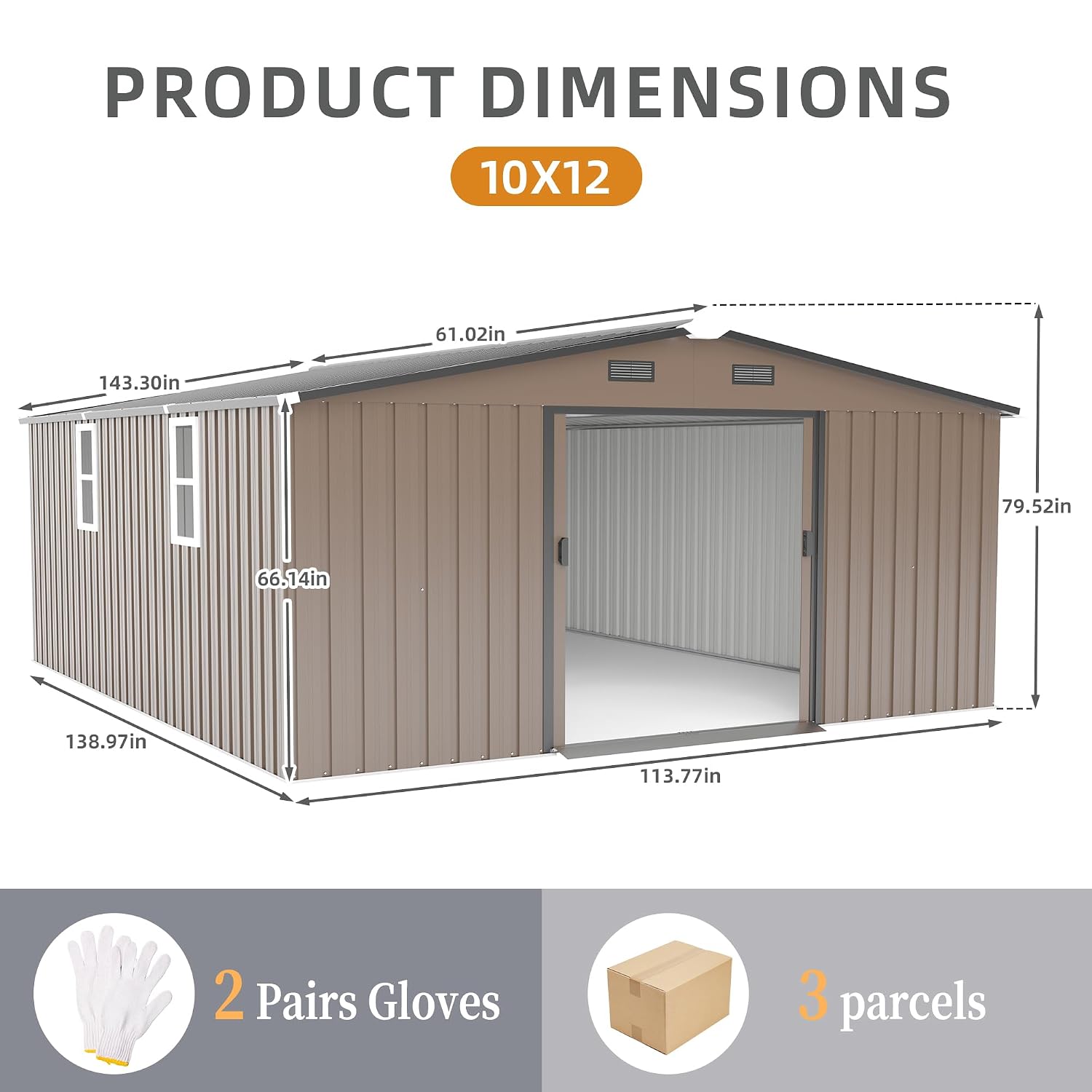 10x12피트 야외용 창고, 2개의 창문이 있는 대형  - Outdoor Furniture With Storage 리뷰 및 가격