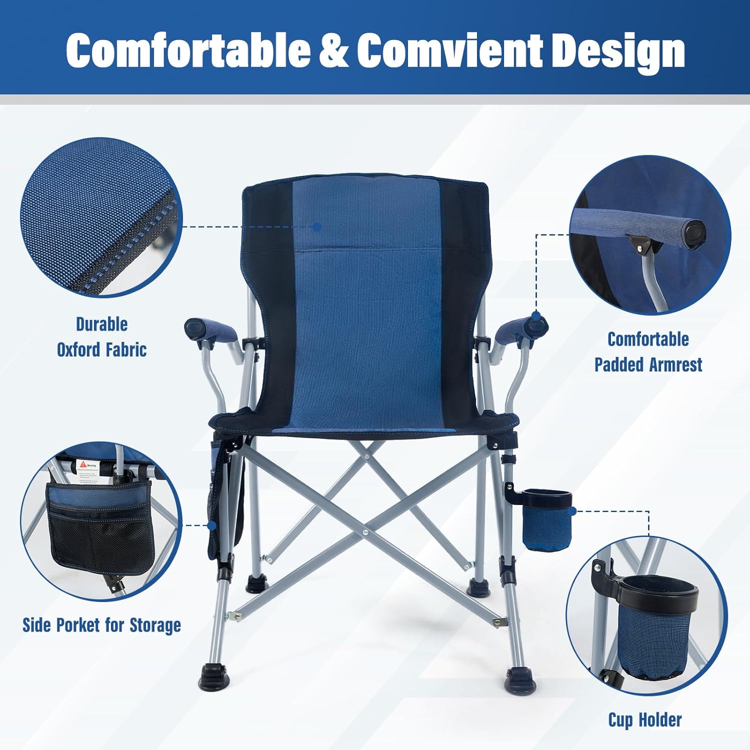 공장 도매 야외 휴대용 접이식 캠핑 의자 컵홀더가 있는 - Outdoor Furniture With Storage 리뷰 및 가격