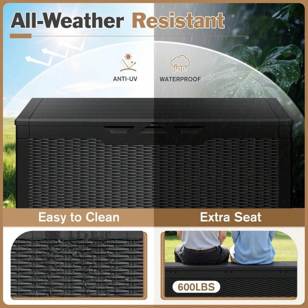 대형 잠금식 야외 보관함 120갤런 방수 데크 박스 ( - Outdoor Furniture Waterproof 리뷰 및 가격