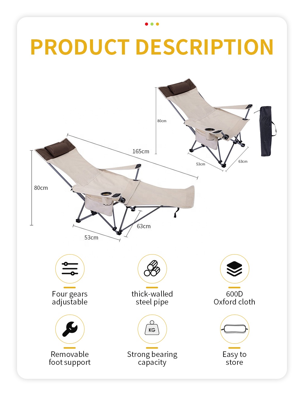 휴대용 접이식 리클라이닝 의자, 가볍고 조절 가능한 야 - Outdoor Furniture With Storage 리뷰 및 가격