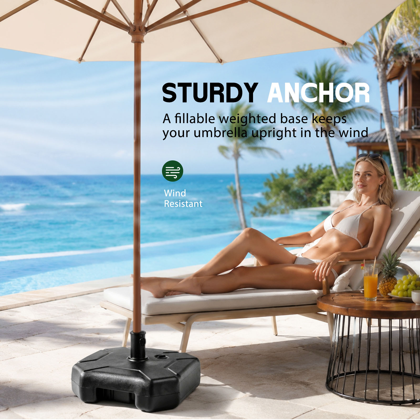 물이나 모래를 채울 수 있는 튼튼한 파티오 파라솔 베이 - Outdoor Furniture With Umbrella 리뷰 및 가격