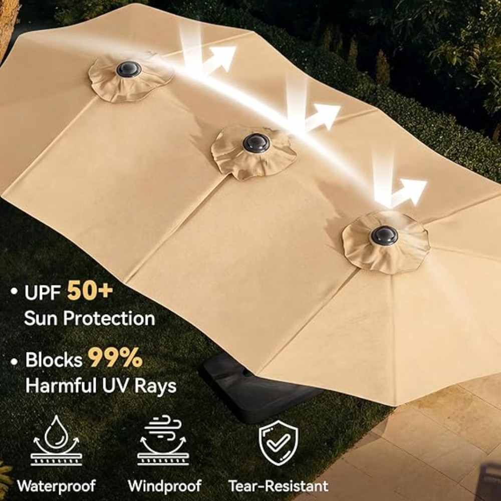 15피트 파티오 우산(받침대 포함), 야외용 양면 사각 - Outdoor Furniture With Umbrella 리뷰 및 가격