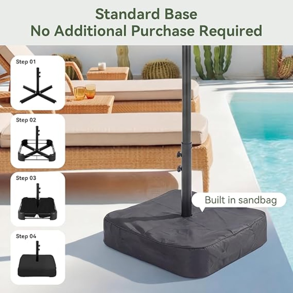 15피트 파티오 우산(받침대 포함), 야외용 양면 사각 - Outdoor Furniture With Umbrella 리뷰 및 가격