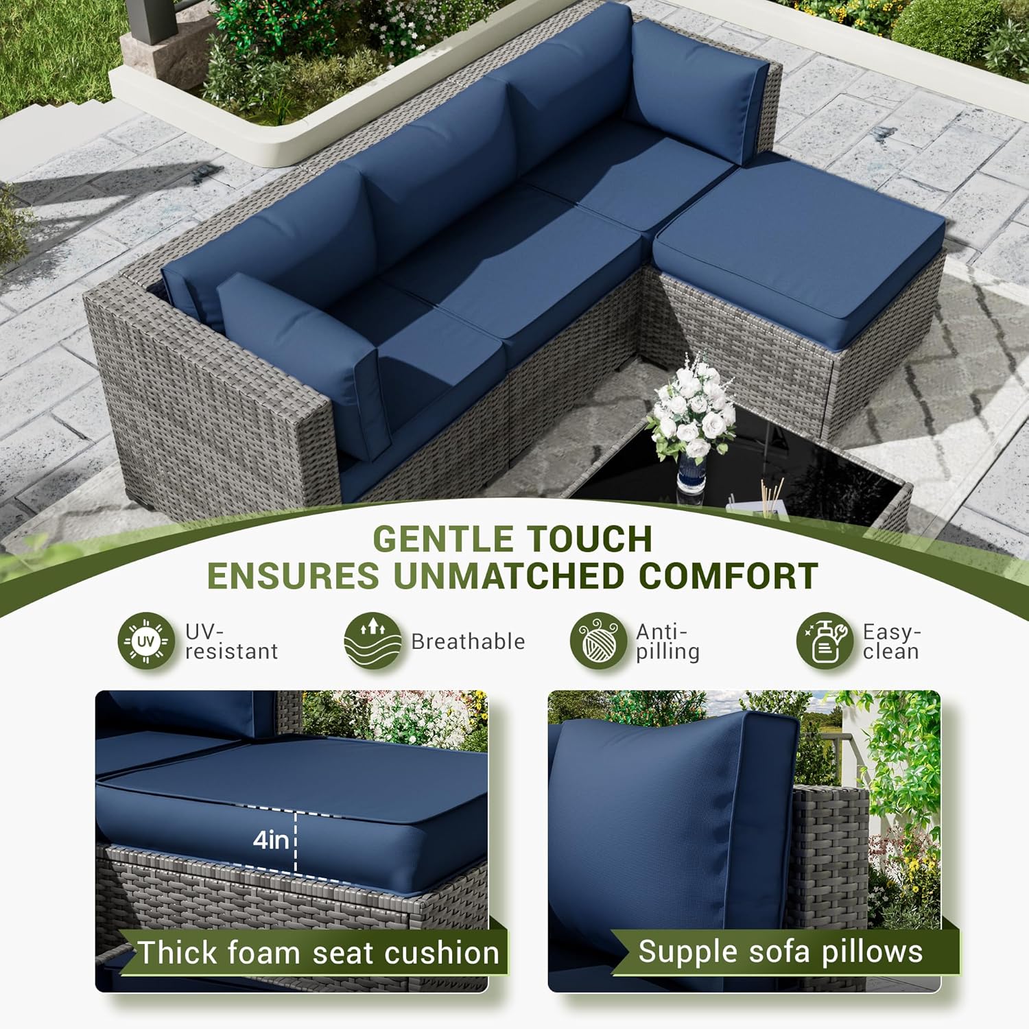 야외 파티오 섹셔널 가구 교체용 쿠션, 방수 및 변색  - Outdoor Furniture Replacement Fabric 리뷰 및 가격