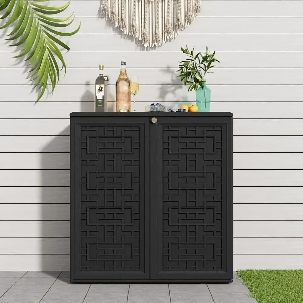 비바람에 견디는 레진 야외 보관 캐비닛, 62갤런, 데 - Outdoor Furniture With Storage 리뷰 및 가격