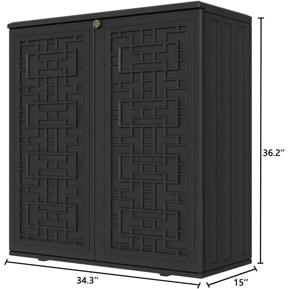 비바람에 견디는 레진 야외 보관 캐비닛, 62갤런, 데 - Outdoor Furniture With Storage 리뷰 및 가격