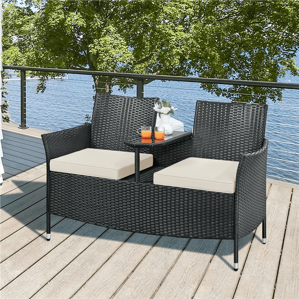 프리미엄 야외용 2인용 의자 세트, PE 라탄 파티오  - Outdoor Furniture Table And Chairs 리뷰 및 가격
