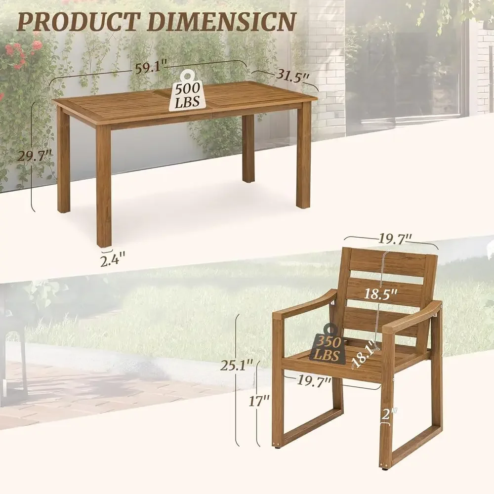 5피스 야외 식탁 세트, 데크, 수영장 옆, 뒷마당용  - Outdoor Furniture Oil Teak 리뷰 및 가격