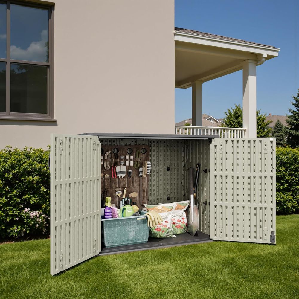 잠금식 문이 있는 26 Cu.ft 야외 보관 캐비닛,  - Outdoor Furniture With Storage 리뷰 및 가격