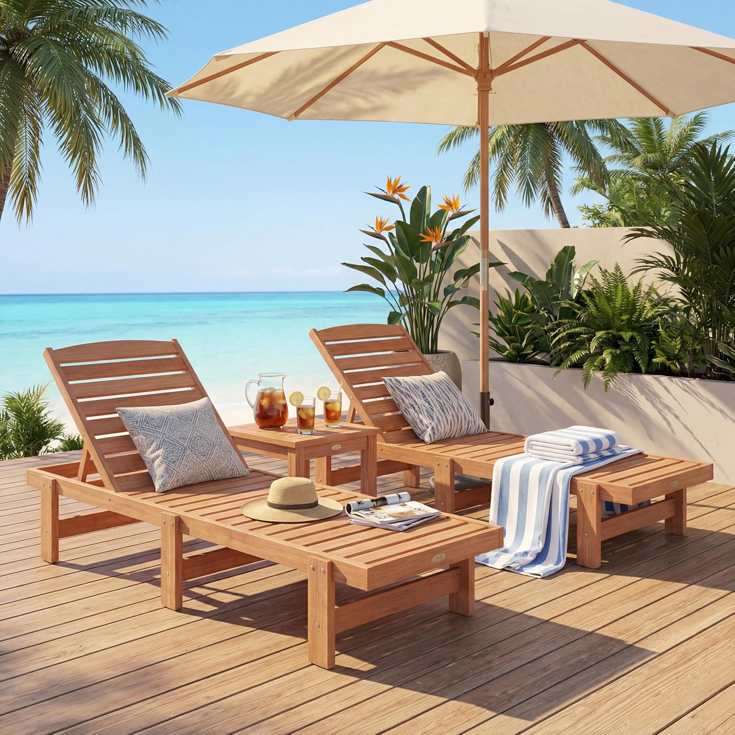 원목 셰즈 라운지, 티크 오일 마감 야외 라운지 의자  - Outdoor Furniture Oil Teak 리뷰 및 가격