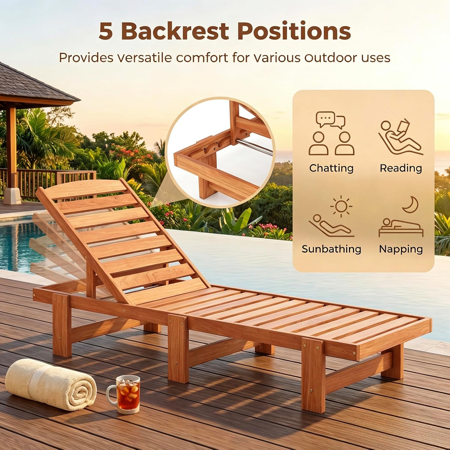 원목 셰즈 라운지, 티크 오일 마감 야외 라운지 의자  - Outdoor Furniture Oil Teak 리뷰 및 가격