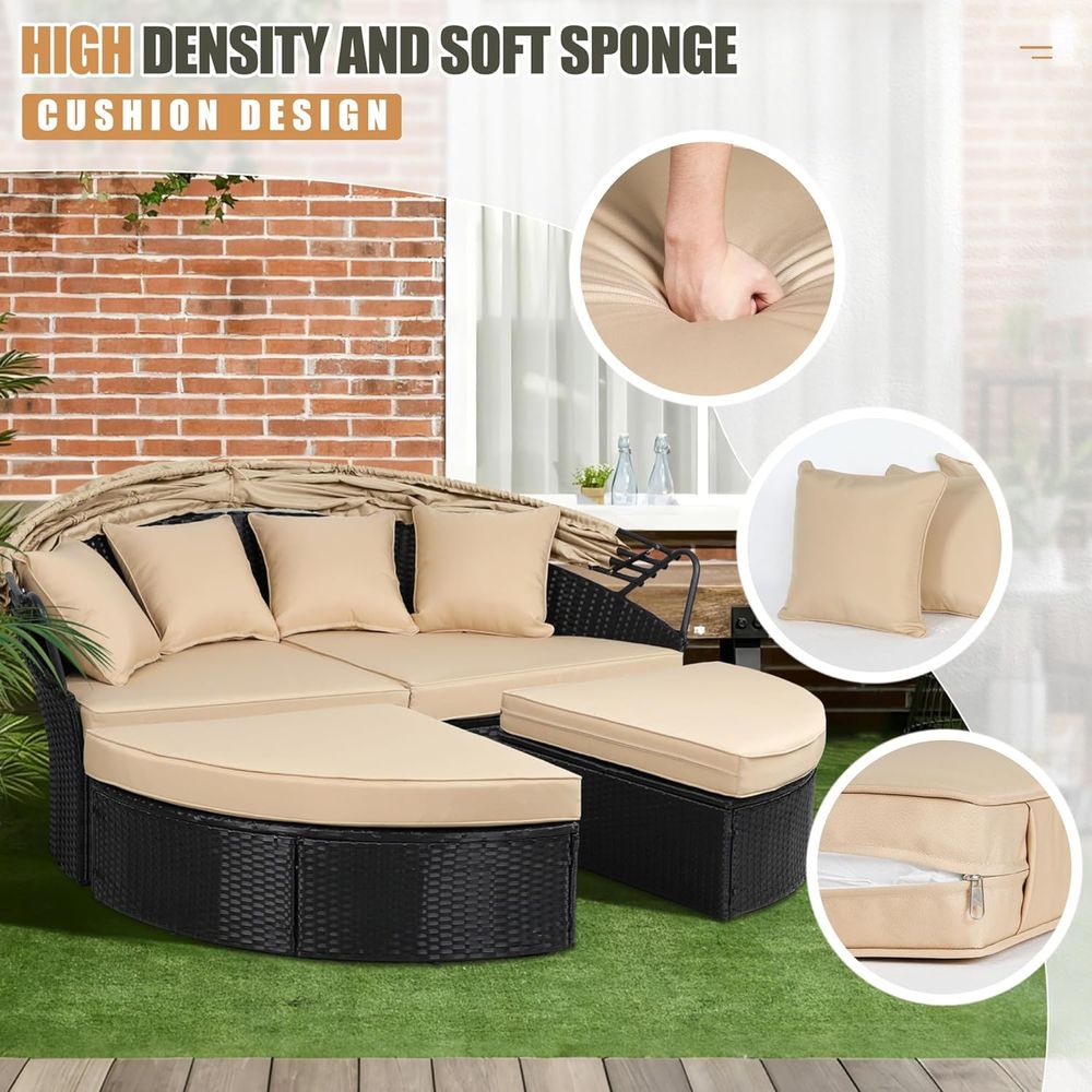66인치 야외 파티오 침대 원형 데이베드 교체용 쿠션, - Outdoor Furniture Replacement Fabric 리뷰 및 가격