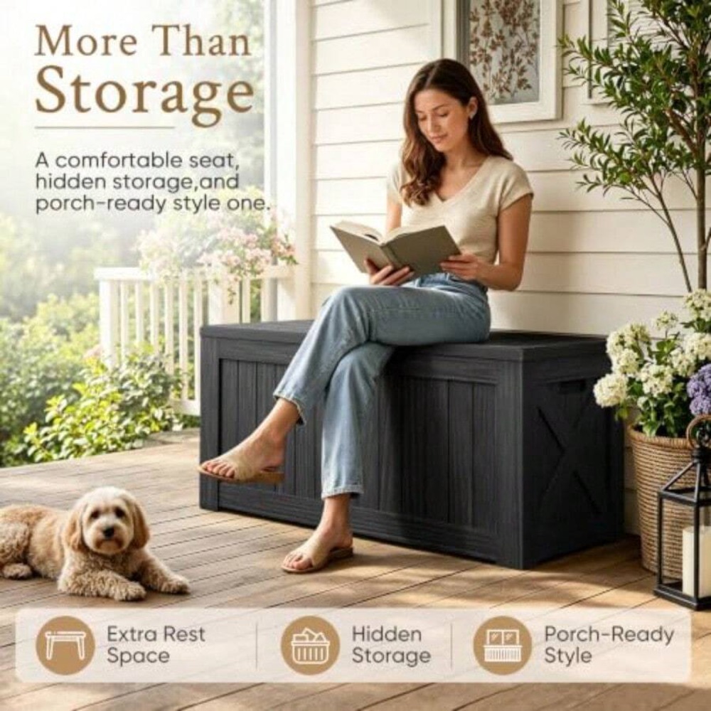 120갤런 데크 박스 야외용 수납함 레진 방수 잠금장치 - Outdoor Furniture With Storage 리뷰 및 가격