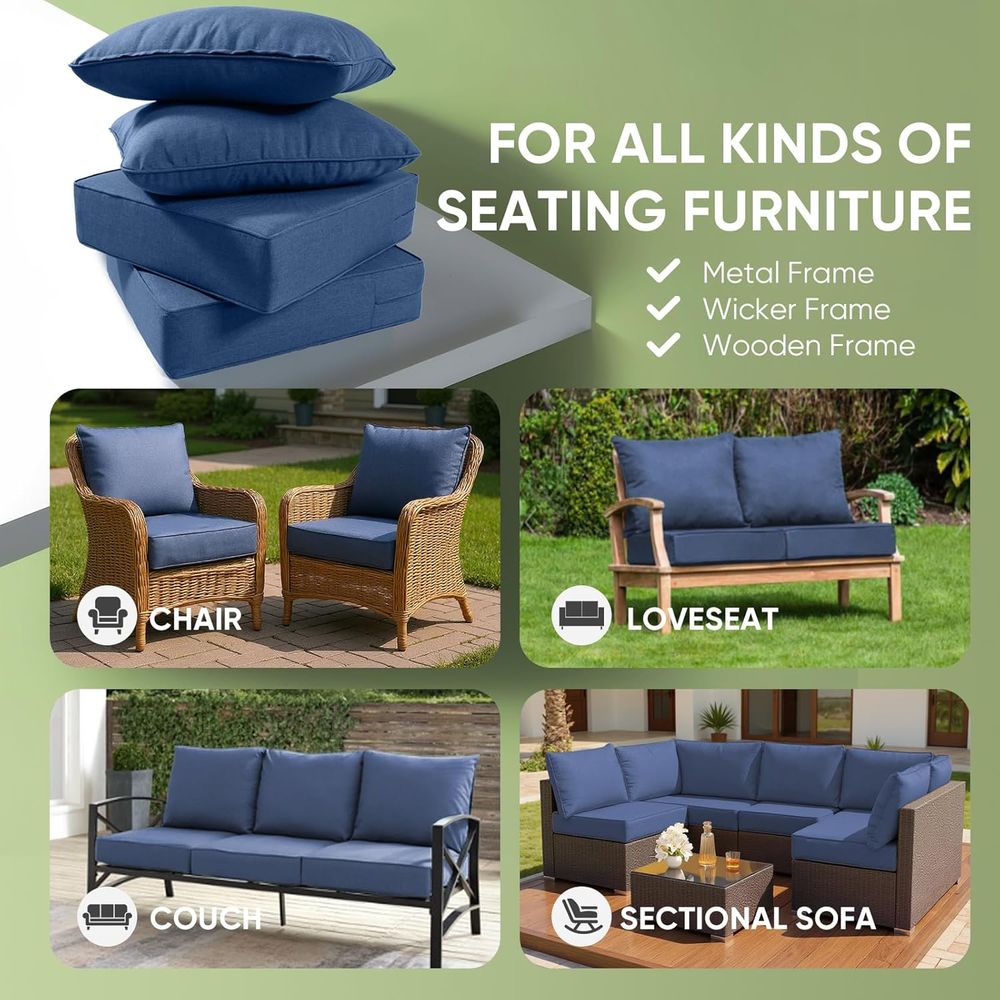 야외용 가구 쿠션, 6인치 두께의 방수 시트 쿠션, 2 - Outdoor Furniture Replacement Fabric 리뷰 및 가격